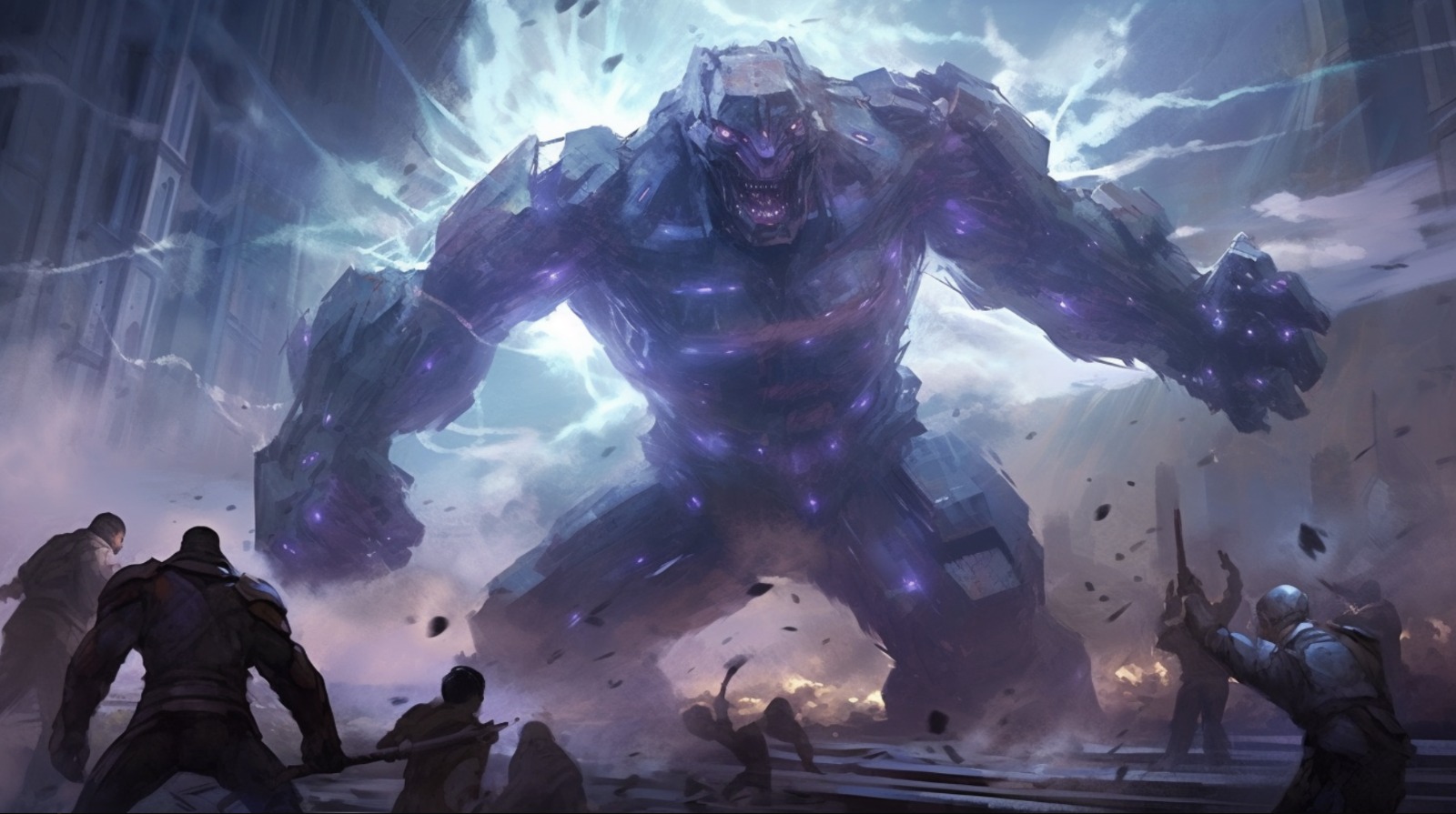 A colossal iron golem, ancient guardian of forgotten secrets